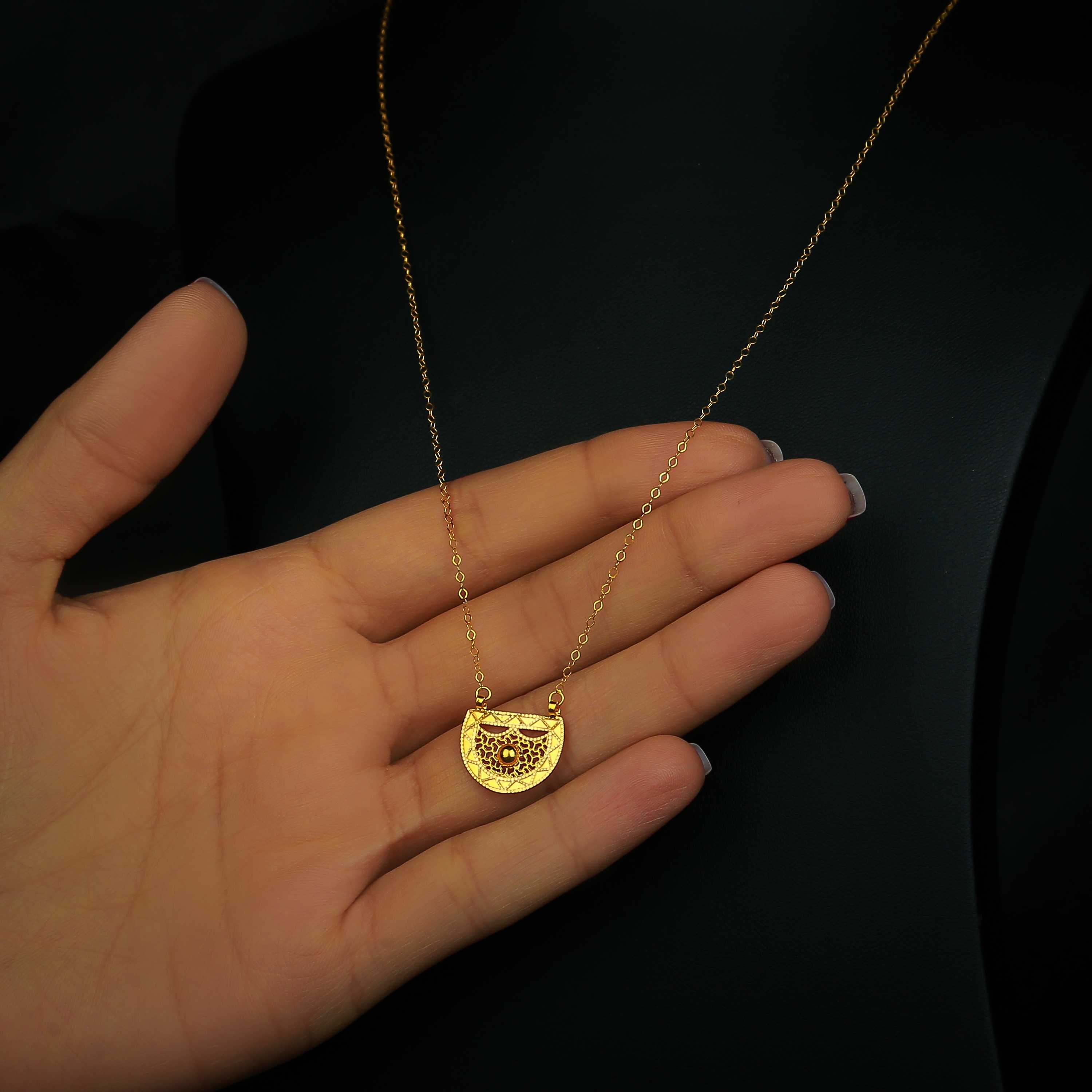 21 karat gold necklace, Turkish made - (H-0528)